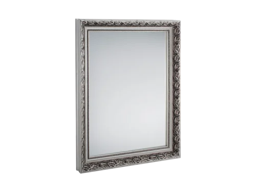 Spiegel Dommar Zilver 70 x 55 cm met sierlijk houten frame en spiegelglas in tijdloze zilverkleur