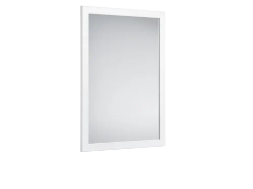 Spiegel Milvor Wit 68x48 cm met slank wit frame, strak rechthoekig design voor hal of woonkamer