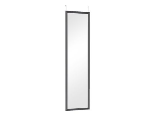 Spiegel Brarresta Zwart 120 x 30 cm, smal wandmodel met zwarte rand en subtiel houtkleuraccent