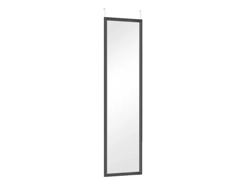 Spiegel Brarresta Zwart 120 x 30 cm, smal wandmodel met zwarte rand en subtiel houtkleuraccent