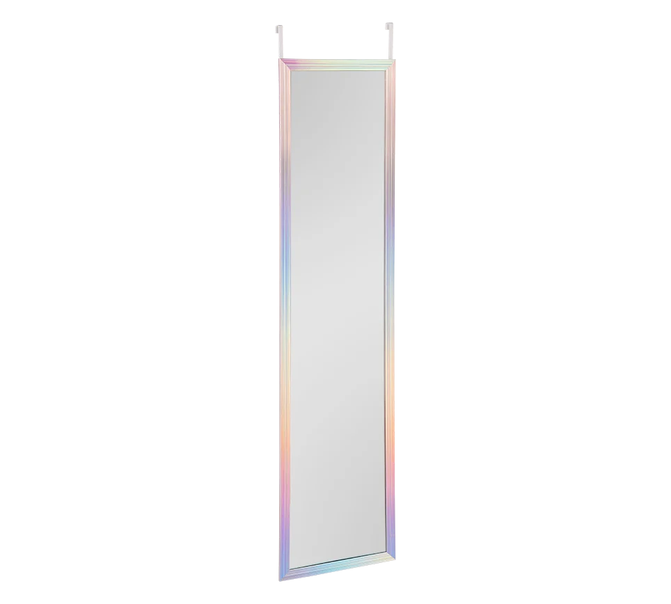 Spiegel Zieltand meerkleurig 120 x 30 cm, slanke wandspiegel met kunststof frame en spiegelglas