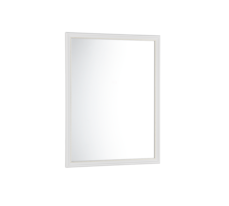 Spiegel Slendino Wit 45x34 cm met slank wit kunststof frame en spiegelglas, verticaal of horizontaal op te hangen