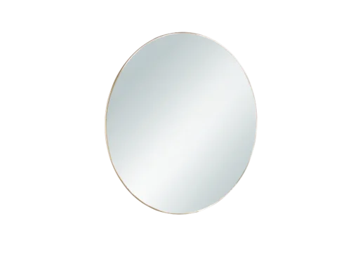 Spiegel Teiltan goud 50 x 50 cm met ovale vorm en dunne metalen lijst voor een stijlvolle wanddecoratie