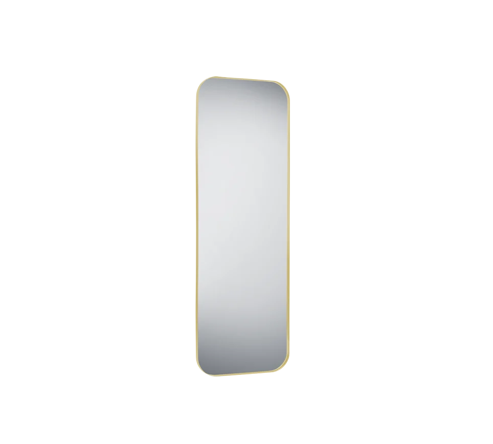 Spiegel Slientis Goud 150x50 cm met elegant goud metalen frame en afgeronde hoeken
