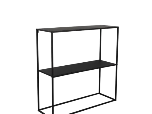 Spiegel Soordund zwart 80x80 cm, vierkante wandspiegel met strak zwart metalen frame