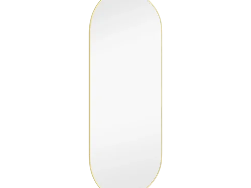 Spiegel Broolvir goud 70 x 30 cm met slank ovaal design en metalen rand