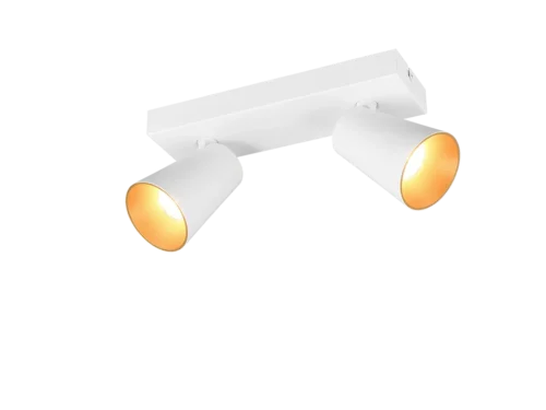 Spot Gramon Mat Wit plafondlamp met 2 draaibare spots, mat wit metaal en GU10-fittingen, set van 3