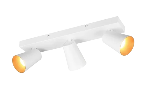 Spot Huntir matwit plafondlamp met 3 draaibare GU10-spots en warm lichtaccent
