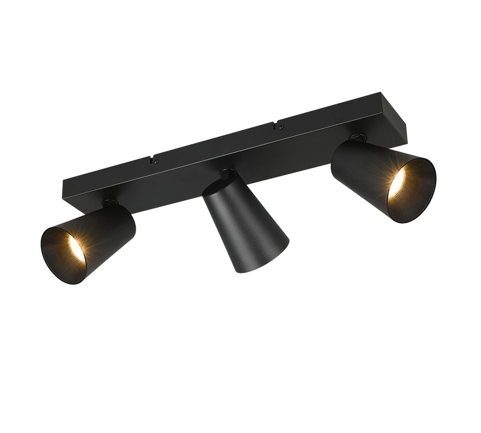 Spot Zaultia Mat Zwart Ø8 cm - Set van 3 - Afbeelding 2