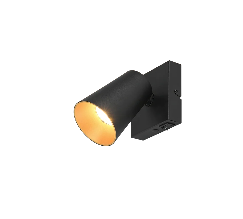 SHARP spot Klarnura matzwart Ø8 cm set van 3, moderne draaibare wand- en plafondspot met GU10-fitting