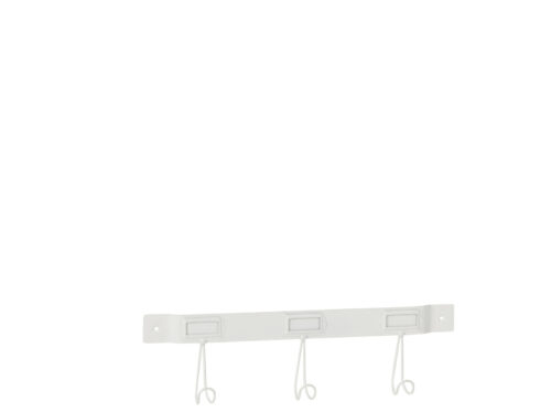 Witte Voormek metalen wandkapstok 44,5 cm met 3 haken en compacte, moderne vorm