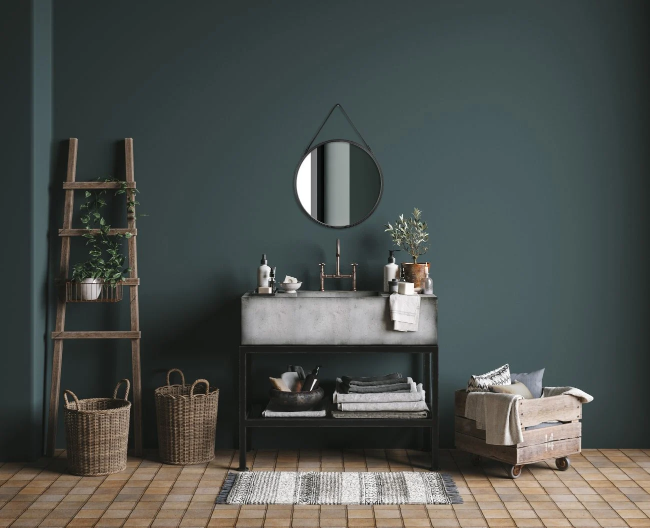 Spiegel Kloosia Zwart 55x55 cm - Afbeelding 6