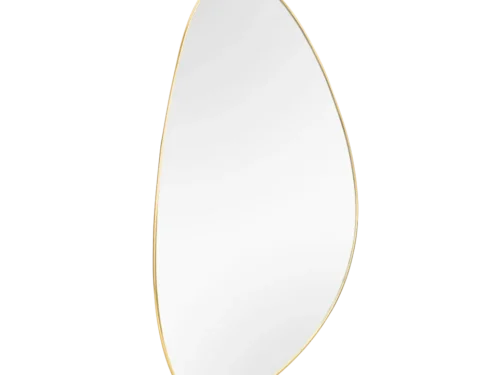 Spiegel Hientis Goud 60 x 40 cm met organische vorm, slank metalen frame en elegante gouden afwerking