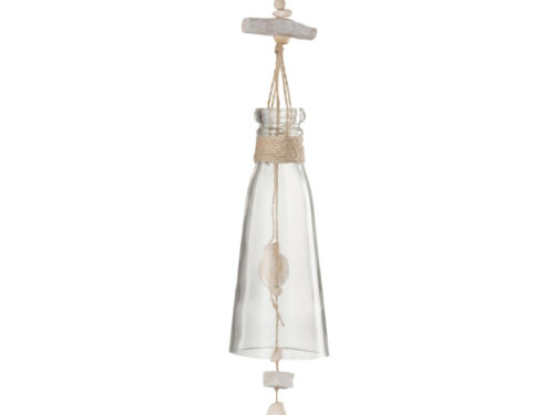 Fleshanger Durmor Glas Beige met hout, jute en schelp voor een rustige, natuurlijke look