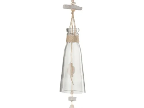 Fleshanger Durmor Glas Beige met hout, jute en schelp voor een rustige, natuurlijke look
