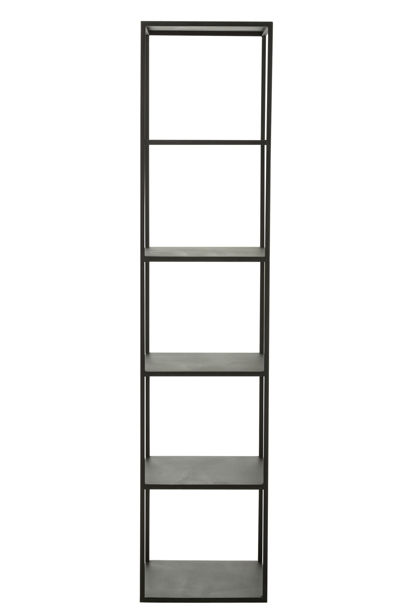 Rek Slievum Metaal 40 cm zwart, smal open rek met zes niveaus voor woonaccessoires en boeken