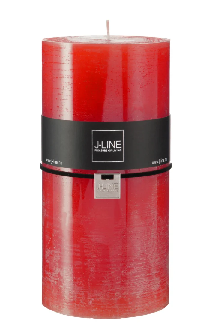 Geirnen cilinderkaars rood, XXL, met strakke cilindervorm en J-LINE label