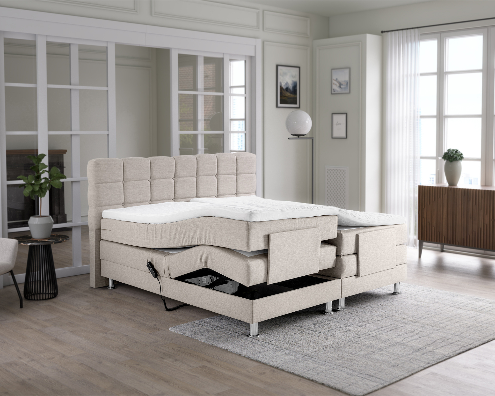 Boxspring Baurmil Beige 180x200 - Afbeelding 2