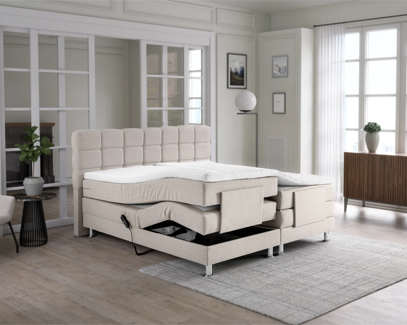 Boxspring Baurmil Beige 180x200 - Afbeelding 2