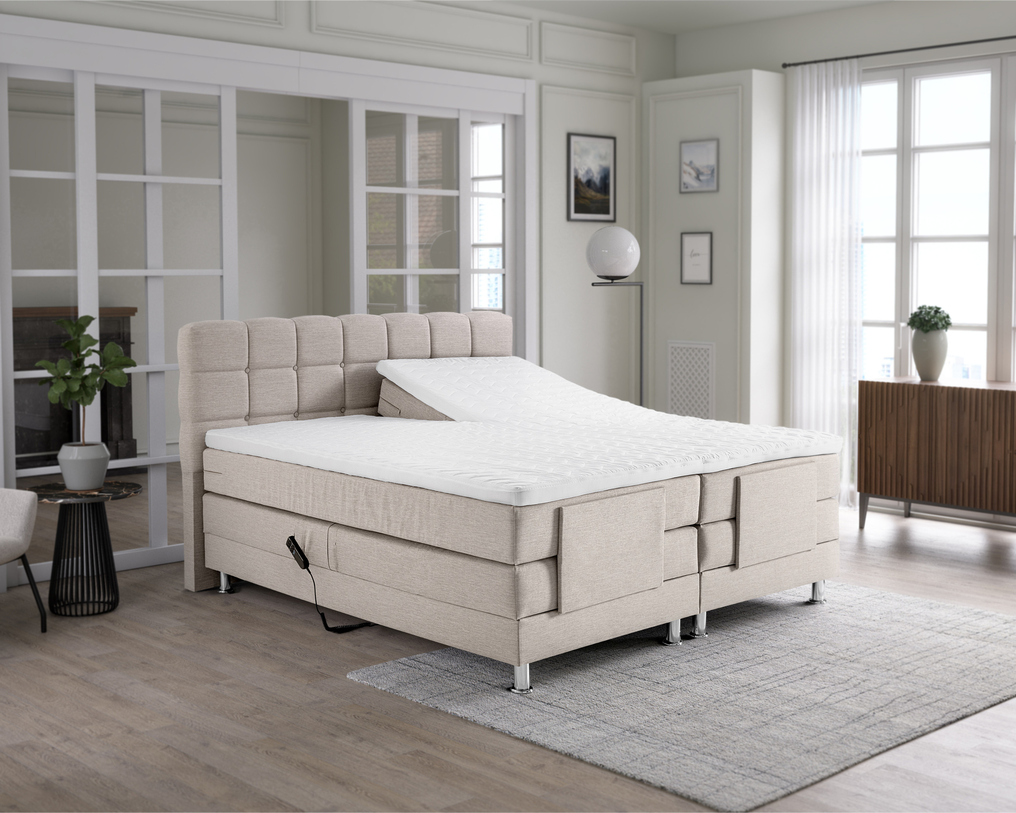 Boxspring Baurmil Beige 180x200 - Afbeelding 3