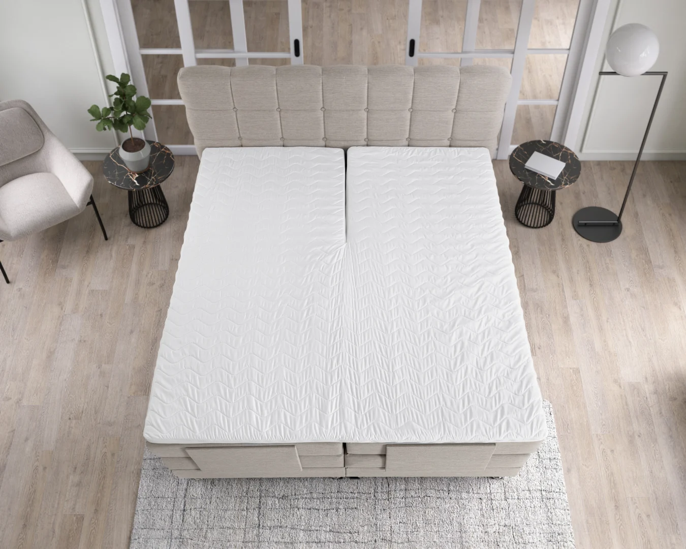 Boxspring Baurmil Beige 180x200 - Afbeelding 4