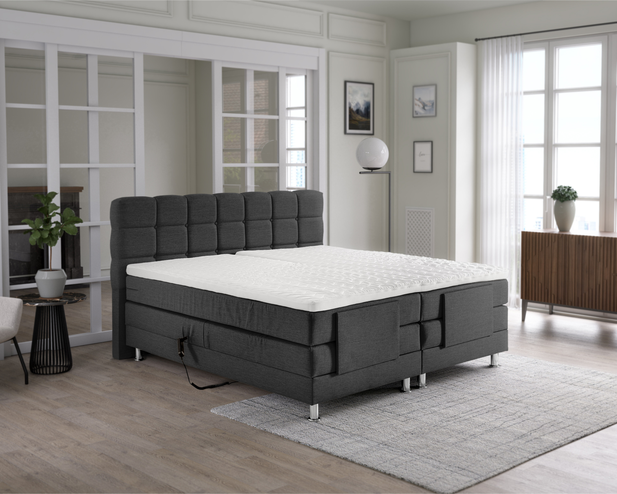 Boxspring Hoorel Antraciet 180x200