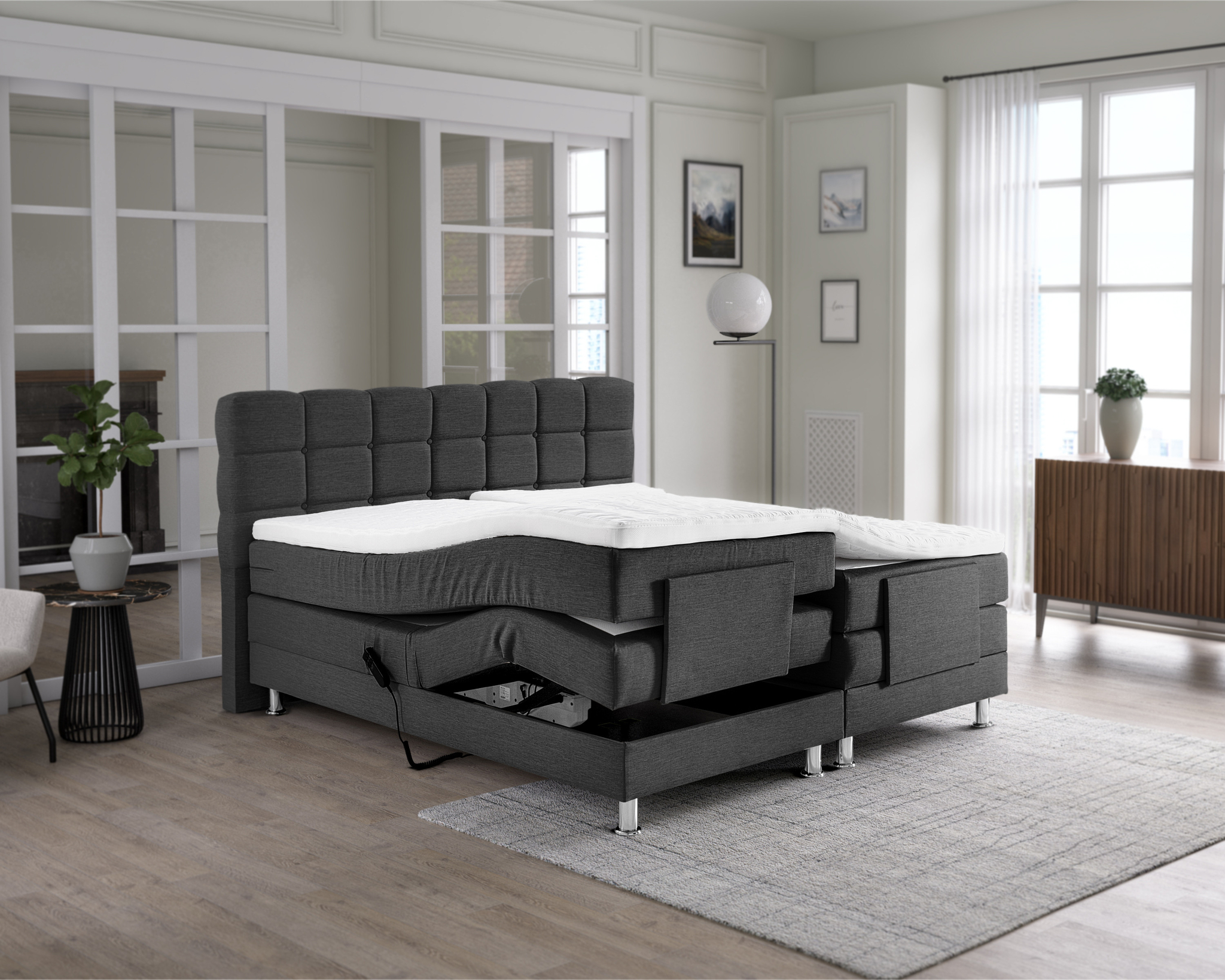 Boxspring Hoorel Antraciet 180x200 - Afbeelding 2