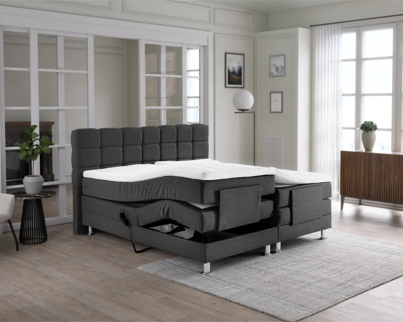 Boxspring Hoorel Antraciet 180x200 - Afbeelding 2