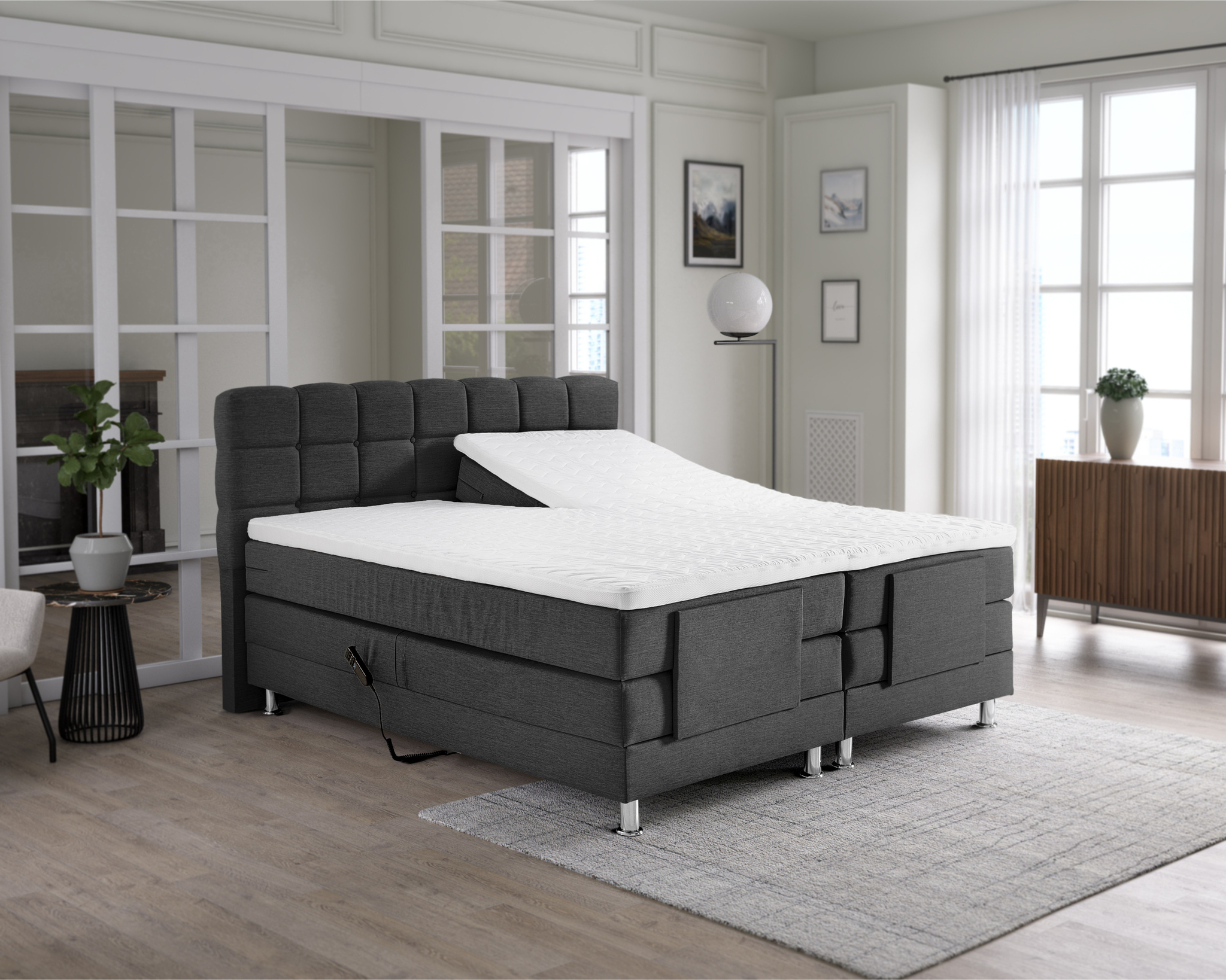 Boxspring Hoorel Antraciet 180x200 - Afbeelding 3