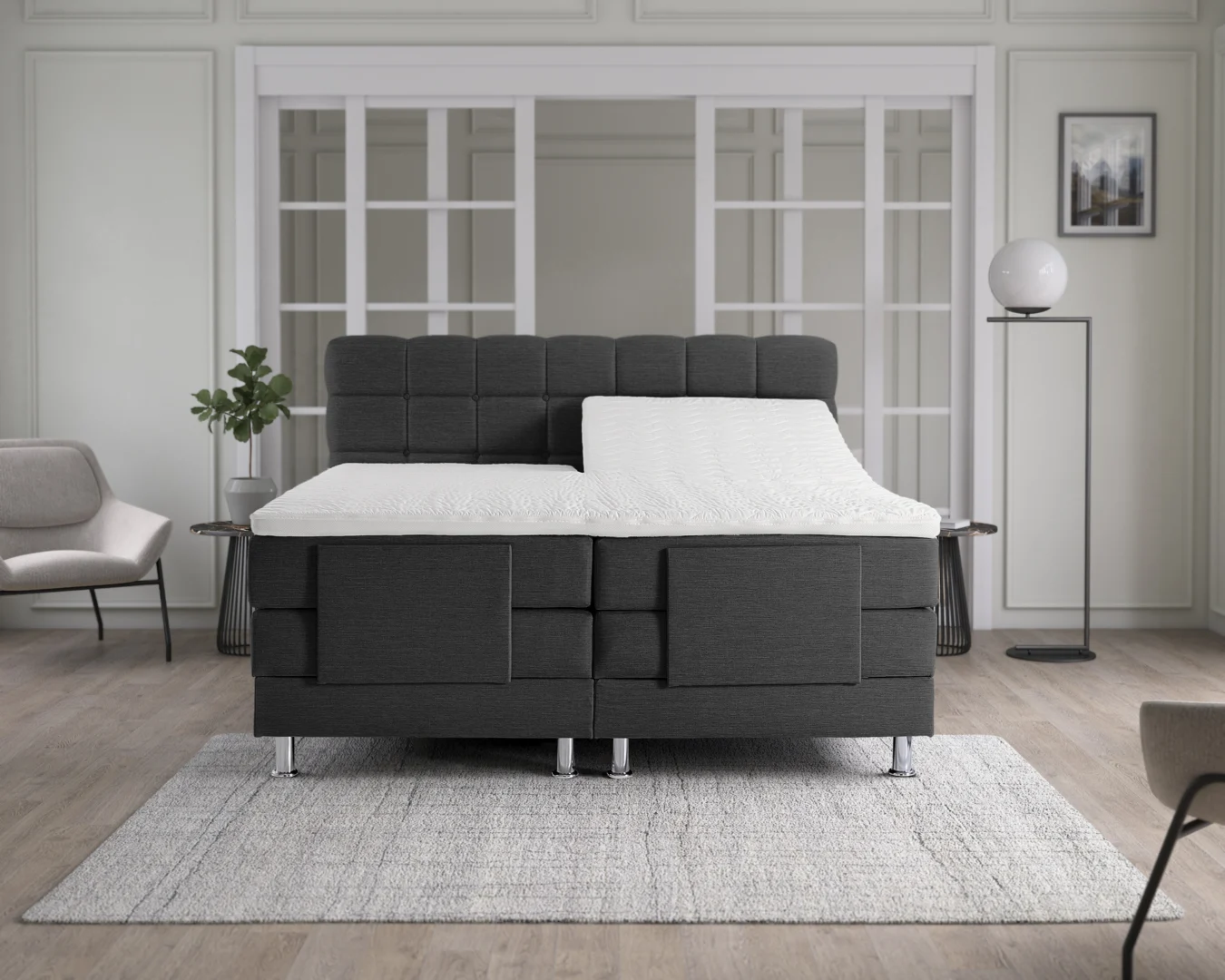 Boxspring Hoorel Antraciet 180x200 - Afbeelding 5