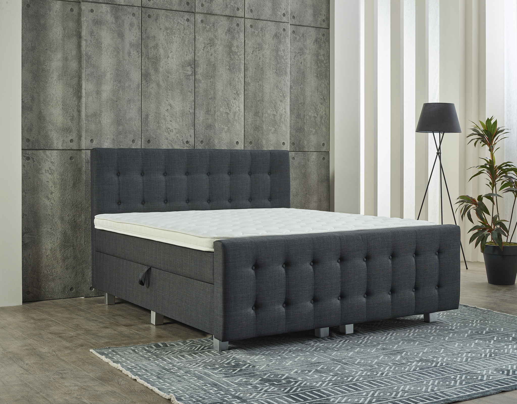 Boxspring Gauntoro Antraciet 180x200 - Afbeelding 2