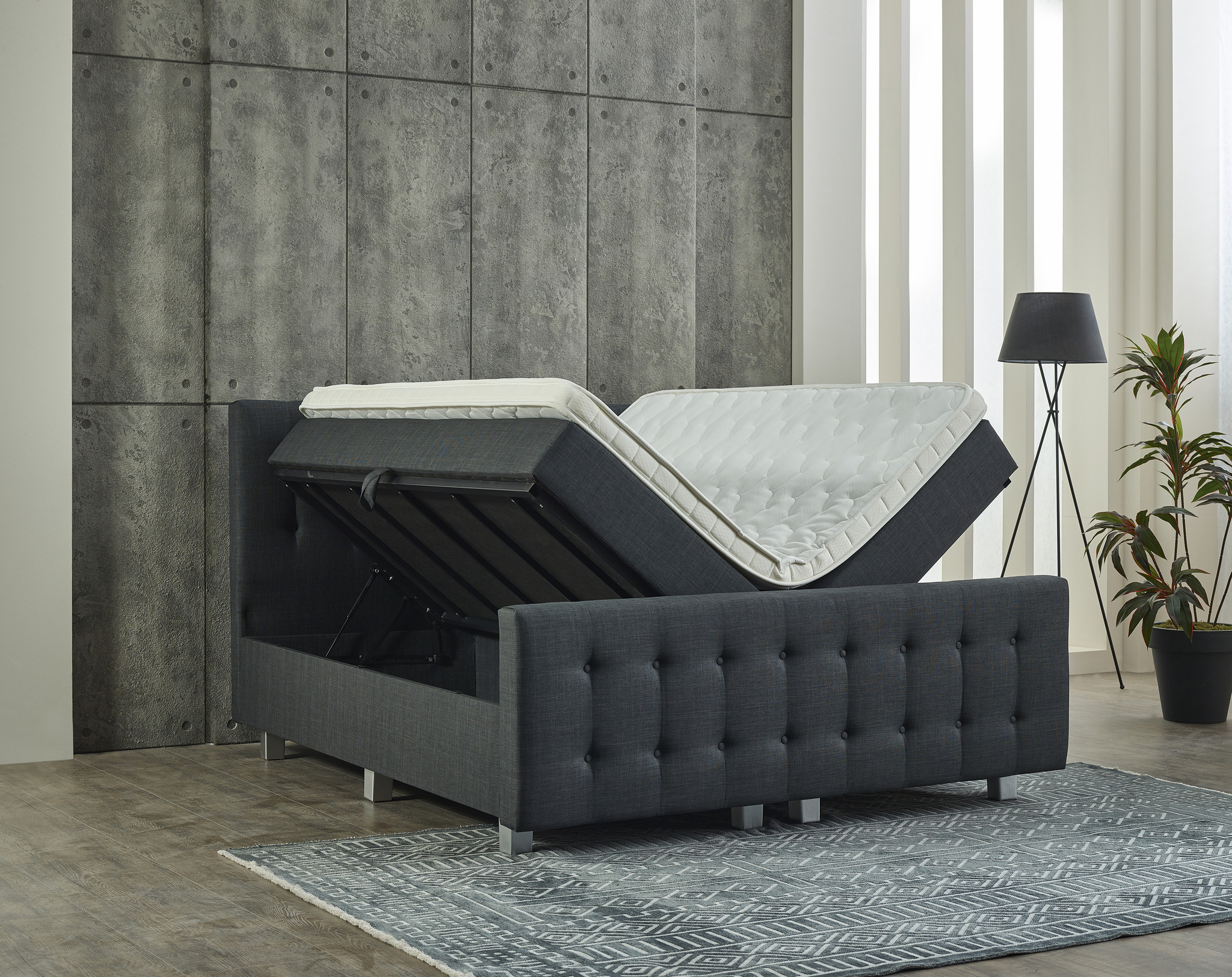 Boxspring Gauntoro Antraciet 180x200 - Afbeelding 3