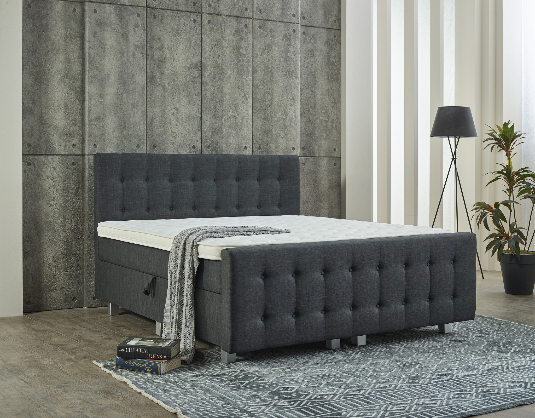Boxspring Gauntoro Antraciet 180x200 - Afbeelding 6