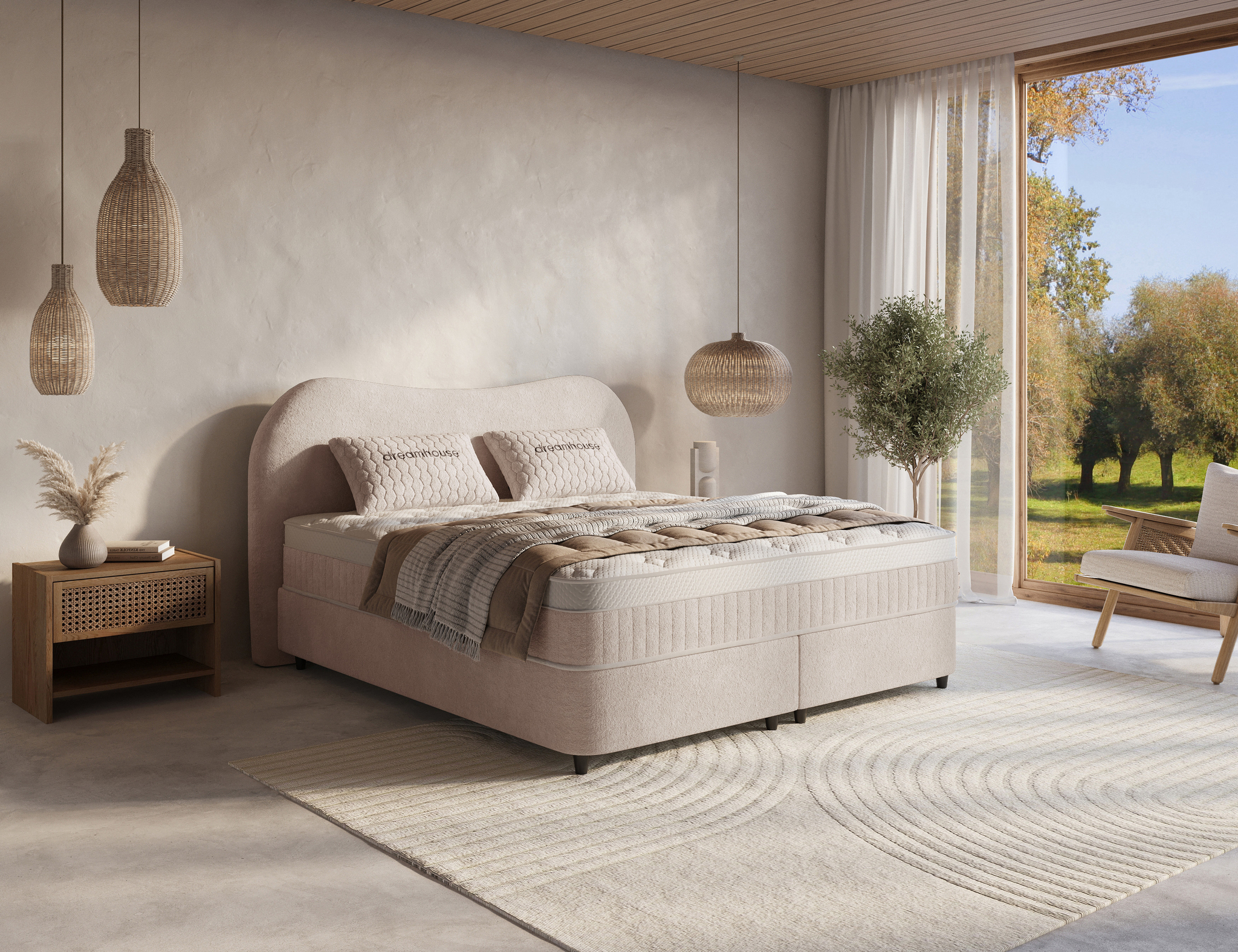 Boxspring Paastel Beige 180x200