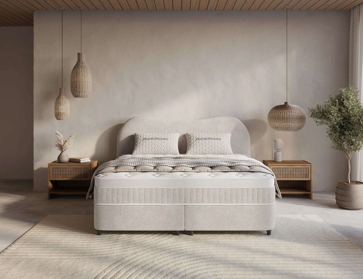 Boxspring Sotel Gebroken Wit 140x200 - Afbeelding 3