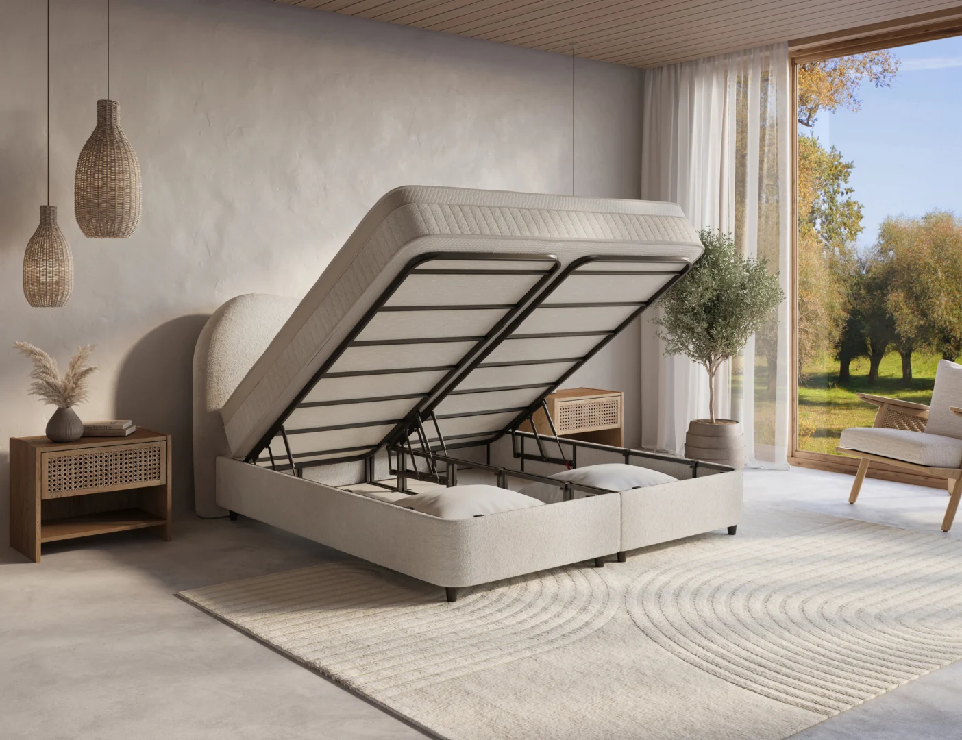 Boxspring Jaullek Gebroken Wit 180x200 - Afbeelding 2