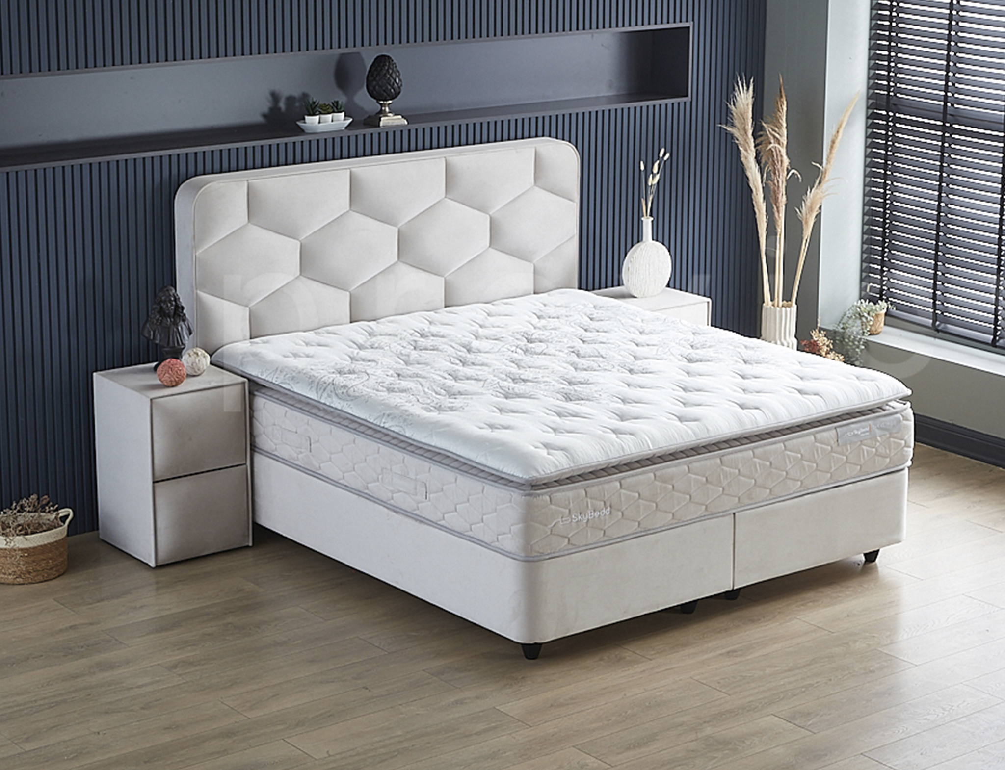 Boxspring Balk Beige 160x200 - Afbeelding 4