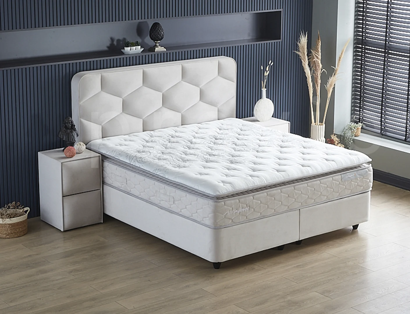 Boxspring Balk Beige 160x200 - Afbeelding 4