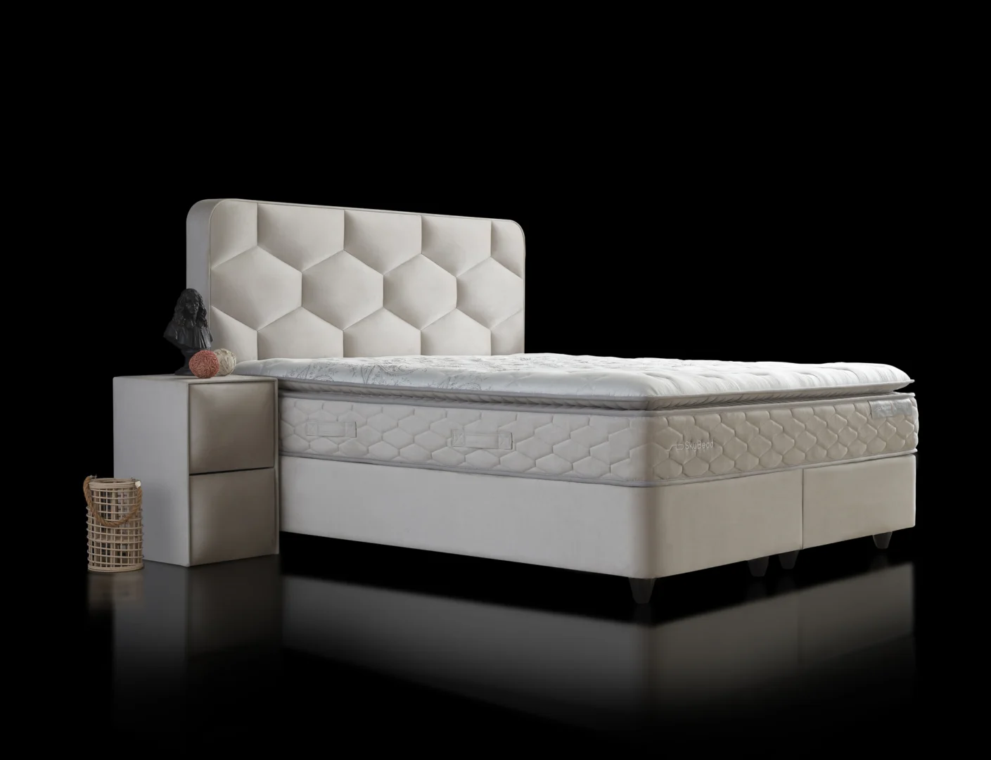 Boxspring Balk Beige 160x200 - Afbeelding 9