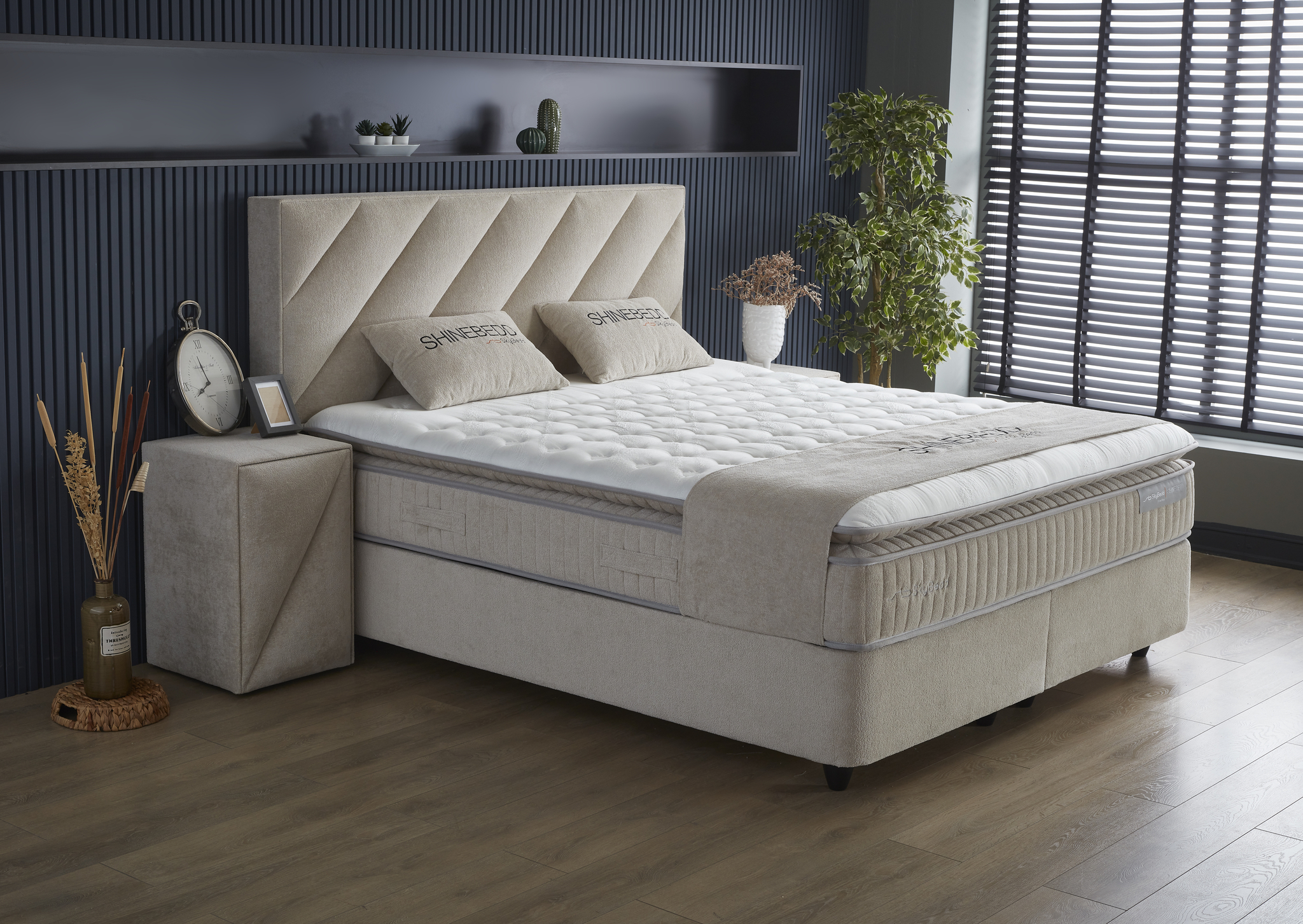 Boxspring Stelvil Beige 160x200 - Afbeelding 2