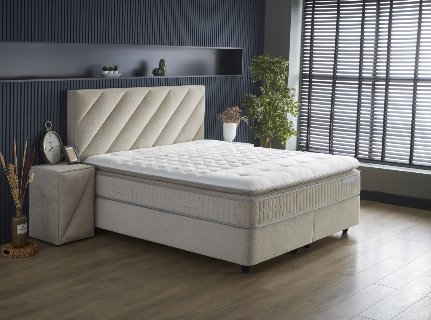 Boxspring Stelvil Beige 160x200 - Afbeelding 3