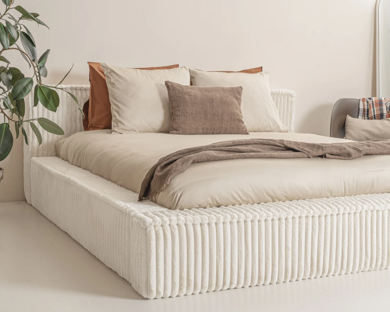 Boxspring Neekil Beige 160x200 - Afbeelding 2