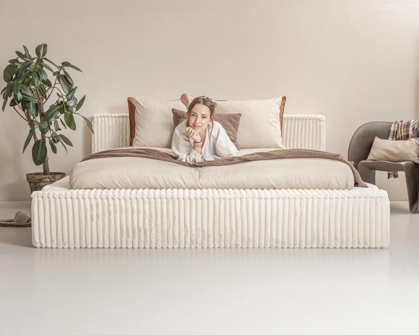 Boxspring Neekil Beige 160x200 - Afbeelding 11