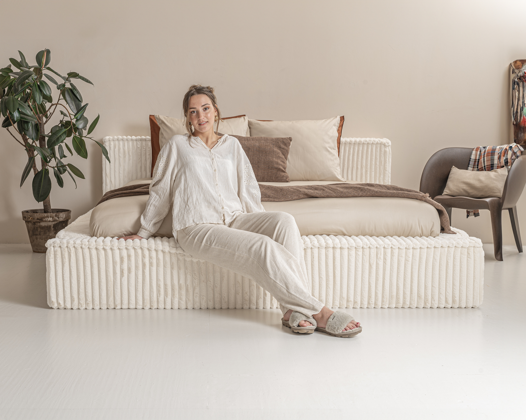 Boxspring Neekil Beige 160x200 - Afbeelding 12