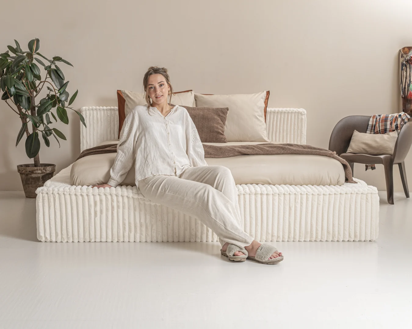 Boxspring Neekil Beige 160x200 - Afbeelding 12