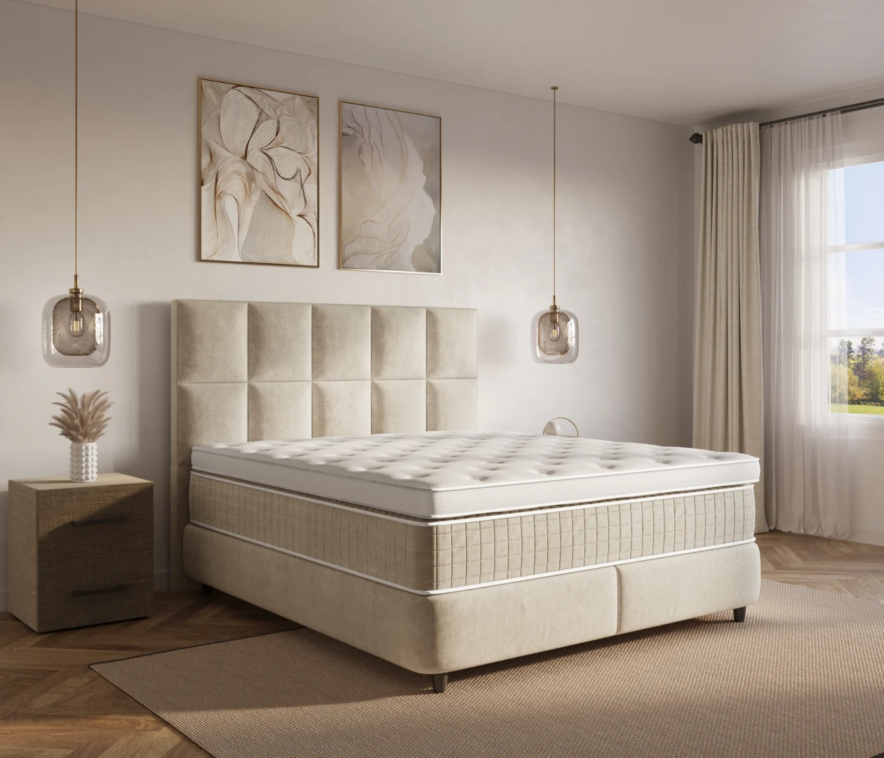 Boxspring Gooltero Beige 140x200 - Afbeelding 2