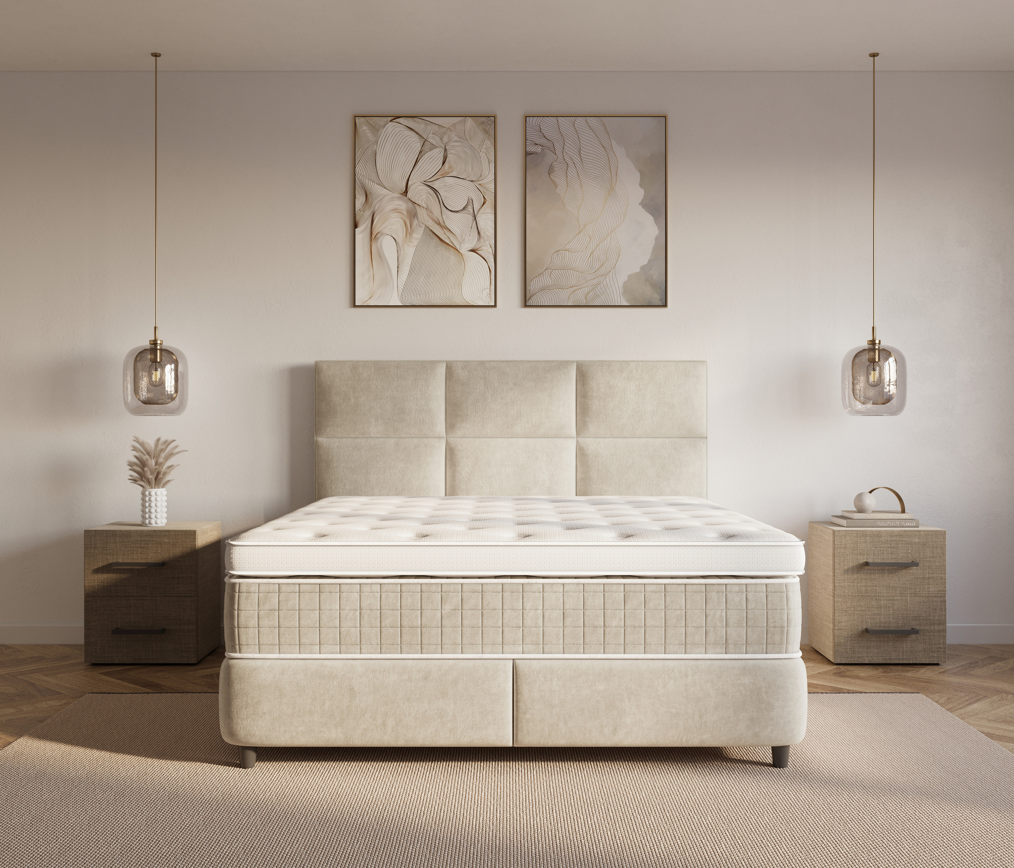 Boxspring Kas Beige 140x200