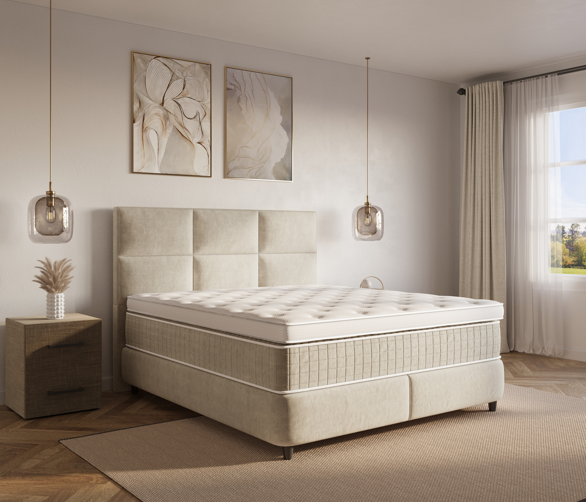 Boxspring Kas Beige 140x200 - Afbeelding 2