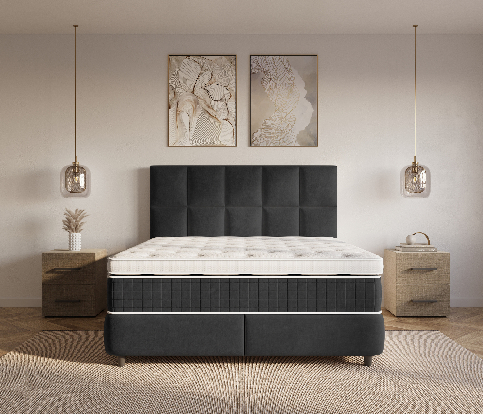 Boxspring Kaantil Zwart 180x220