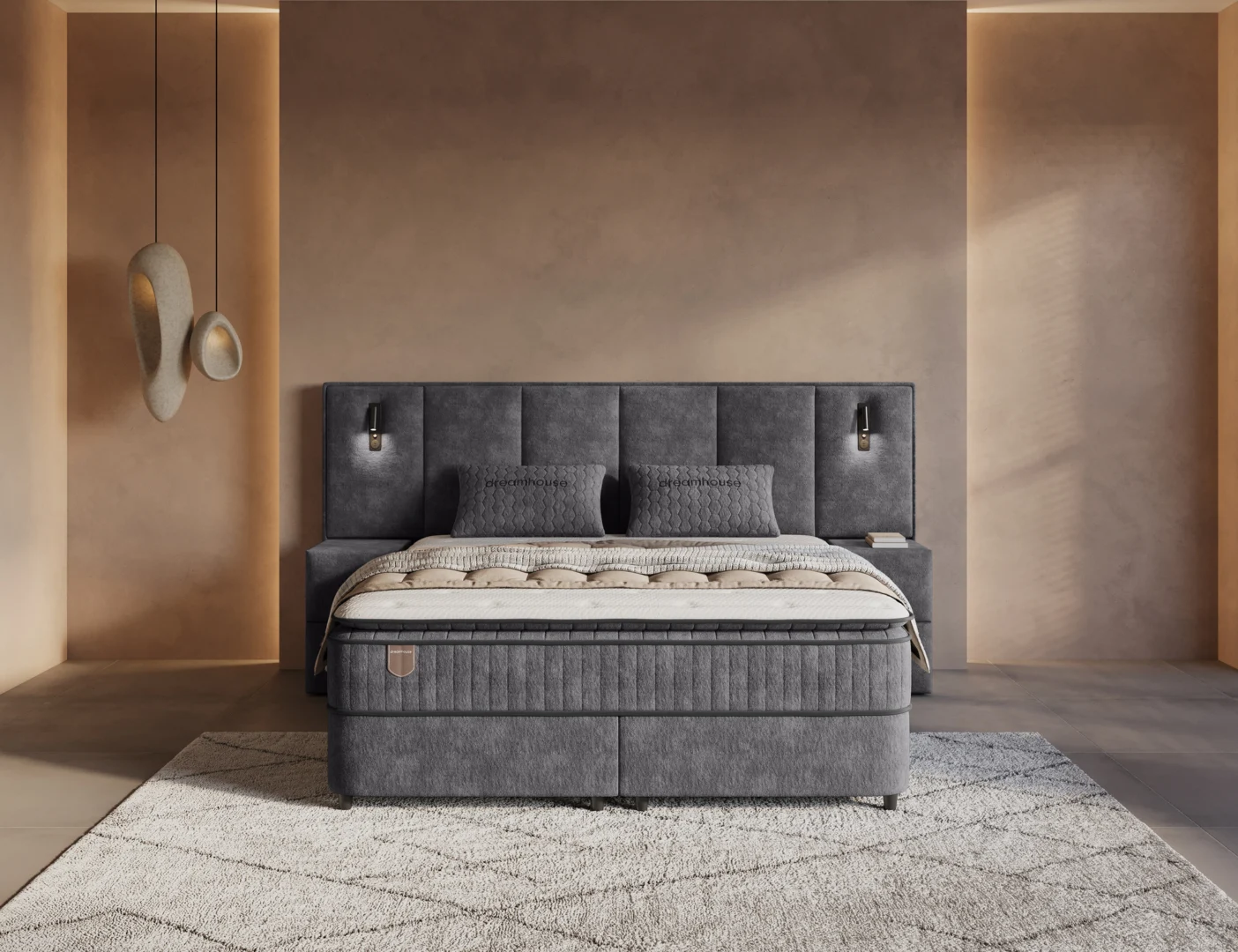 Boxspring Tollane Antraciet 160x200 - Afbeelding 2